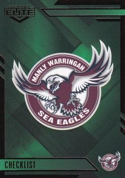 2020 NRL Elite - Mojo Emerald #ME046 Manly-Warringah Sea Eagles Checklist Front